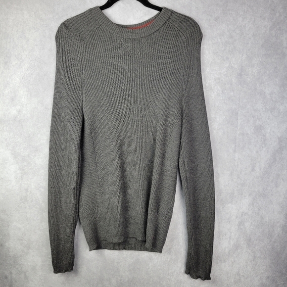 HUGO Hugo Boss Gray Extra Fine Merino Crewneck Sweater Size L - Picture 1 of 11